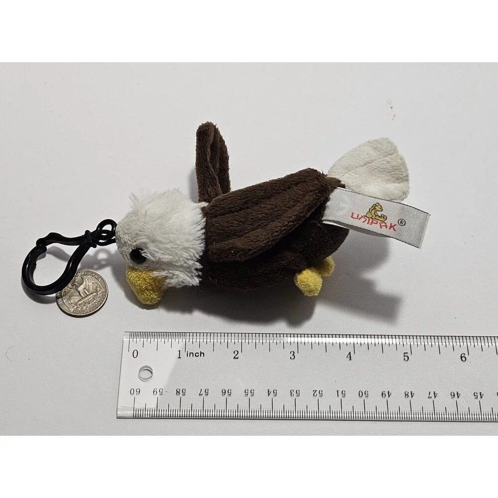 Unipak Designs Eagle Plush Backpack Clip 5" Rare Collectible Bird Stuffed Animal - Picture 2 of 7